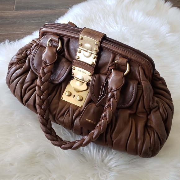 Miu Miu Handbags - B2G1 Miu Miu Nube Matelasse Clamshell Lambskin Bag